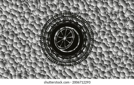 orangefarbenes Symbol in schwarzem Abzeichen mit grauem Hintergrund. Vektorgrafik. Detaillierte Angaben. 