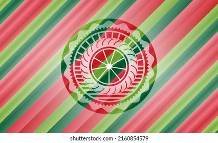 orange icon inside christmas badge. 