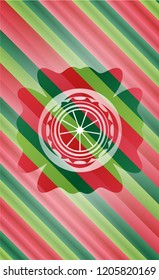 orange icon inside christmas emblem.