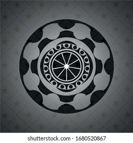 orange icon inside dark badge