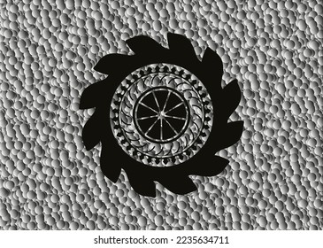 orange icon inside dark icon or emblem with grey bubbles background. Vector Illustration. Detailed. 