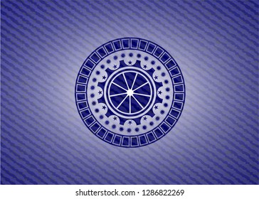 orange icon inside jean background