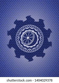orange icon inside jean background
