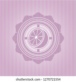 orange icon inside pink icon or emblem