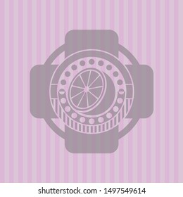 orange icon inside pink icon or emblem