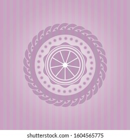 orange icon inside pink icon or emblem
