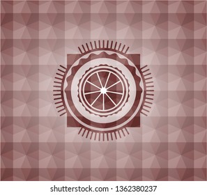 orange icon inside red badge with geometric background. Seamless.