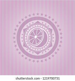 orange icon inside retro pink emblem