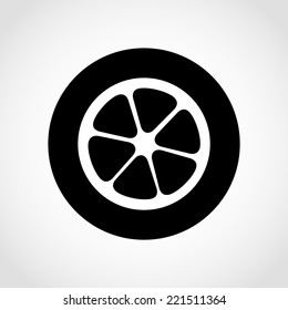 Orange Icon Isolated on White Background