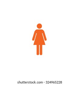 An Orange Icon Isolated on a White Background - Woman