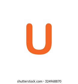 An Orange Icon Isolated on a White Background - U