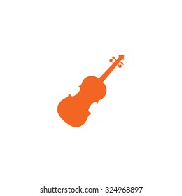 An Orange Icon Isolated on a White Background - Violin