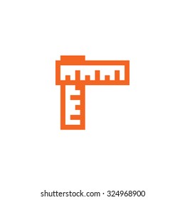 An Orange Icon Isolated on a White Background - Ruler