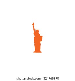 An Orange Icon Isolated on a White Background - Statue of Liberty