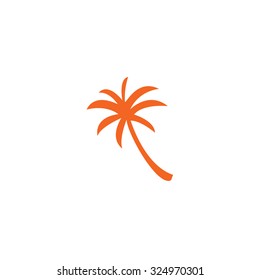 An Orange Icon Isolated on a White Background - Palm Tree