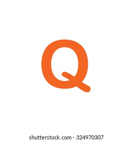 An Orange Icon Isolated on a White Background - Q