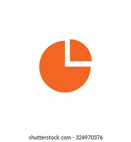 An Orange Icon Isolated on a White Background - Pie Chart