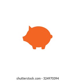 An Orange Icon Isolated on a White Background - Pig