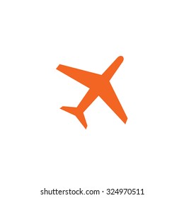 An Orange Icon Isolated on a White Background - Plane