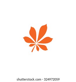 An Orange Icon Isolated on a White Background - Leaf