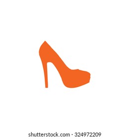 An Orange Icon Isolated on a White Background - High Heels