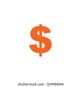 An Orange Icon Isolated on a White Background - Dollar Sign