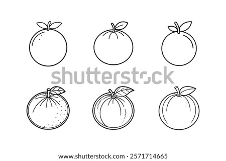 orange icon line art vector illustration