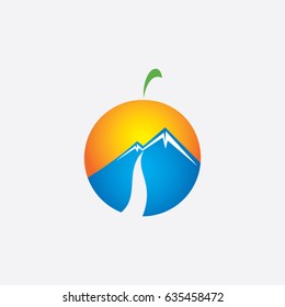 orange icon logo mountain