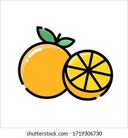 Orange icon, logo vector, flat design