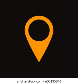 . Orange icon on black background
