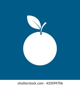 Orange Icon On Blue Background