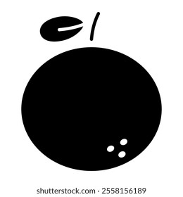 Orange icon outline Fruit isolate illustration vector