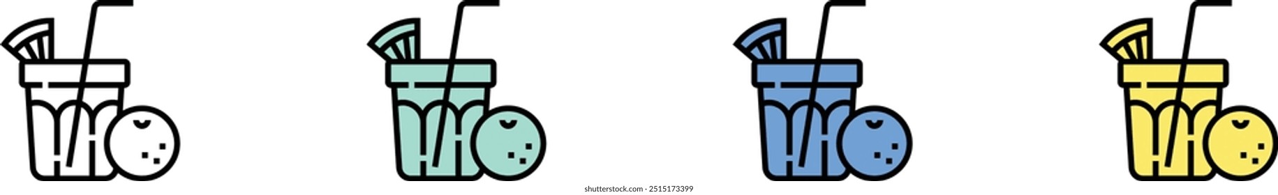 orange icon. Outline, Green, Blue and Yellow Style Design Isolated On White Background