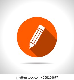 orange icon of pencil. Pencil illustration Vector.