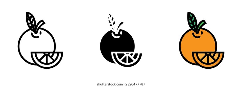 Orange Icon, an icon representing an orange fruit, symbolizing freshness, vitality, and the citrus flavor of oranges.