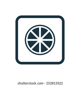 orange icon Rounded squares button, on white background 