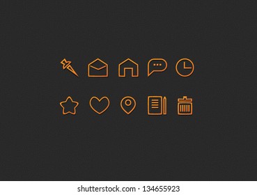 Orange icon set