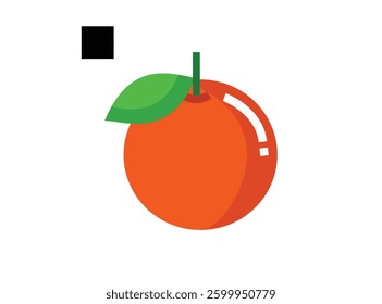 Orange icon set in flat style. Orange fruit isolated on white background. Vector illustration for design