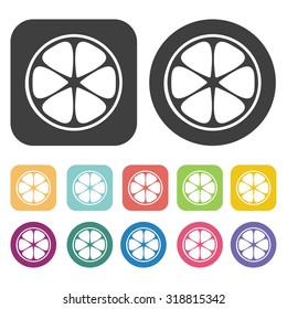 orange icon set. Vector Illustration eps10