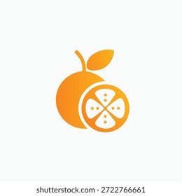 modelo de estilo de vetor de silhueta de ícone laranja