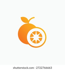 modelo de estilo de vetor de silhueta de ícone laranja
