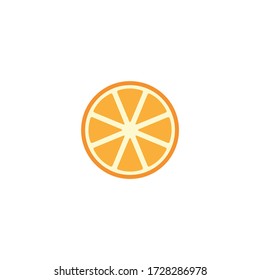 Orange icon. Slice vector isolated. Trendy natural symbol. Modern simple flat vegetarian sign. Fresh Food, internet concept. Trendy lemon sign for web site. Logo illustration.