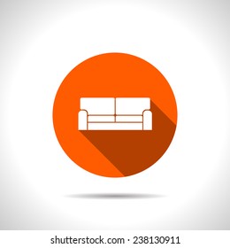 orange icon of sofa