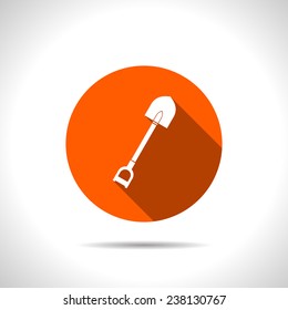 orange icon of spade