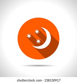 orange icon of starry night