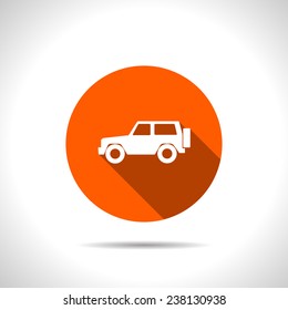 orange icon of van