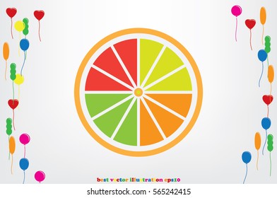 Orange icon vector illustration.