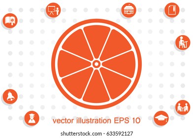Orange icon vector illustration.