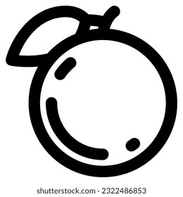 Icono naranja vector línea negra línea negras ilustración de naranja frutas vectorial icono naranja para aplicación de alimentos icono para comida saludable y vegetariana para niños icono fruta vectorial naranja
