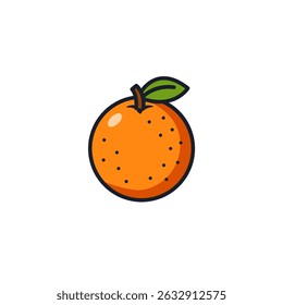 Símbolo de Vector de ícono naranja. Diseño minimalista de frutas cítricas aislado sobre fondo blanco